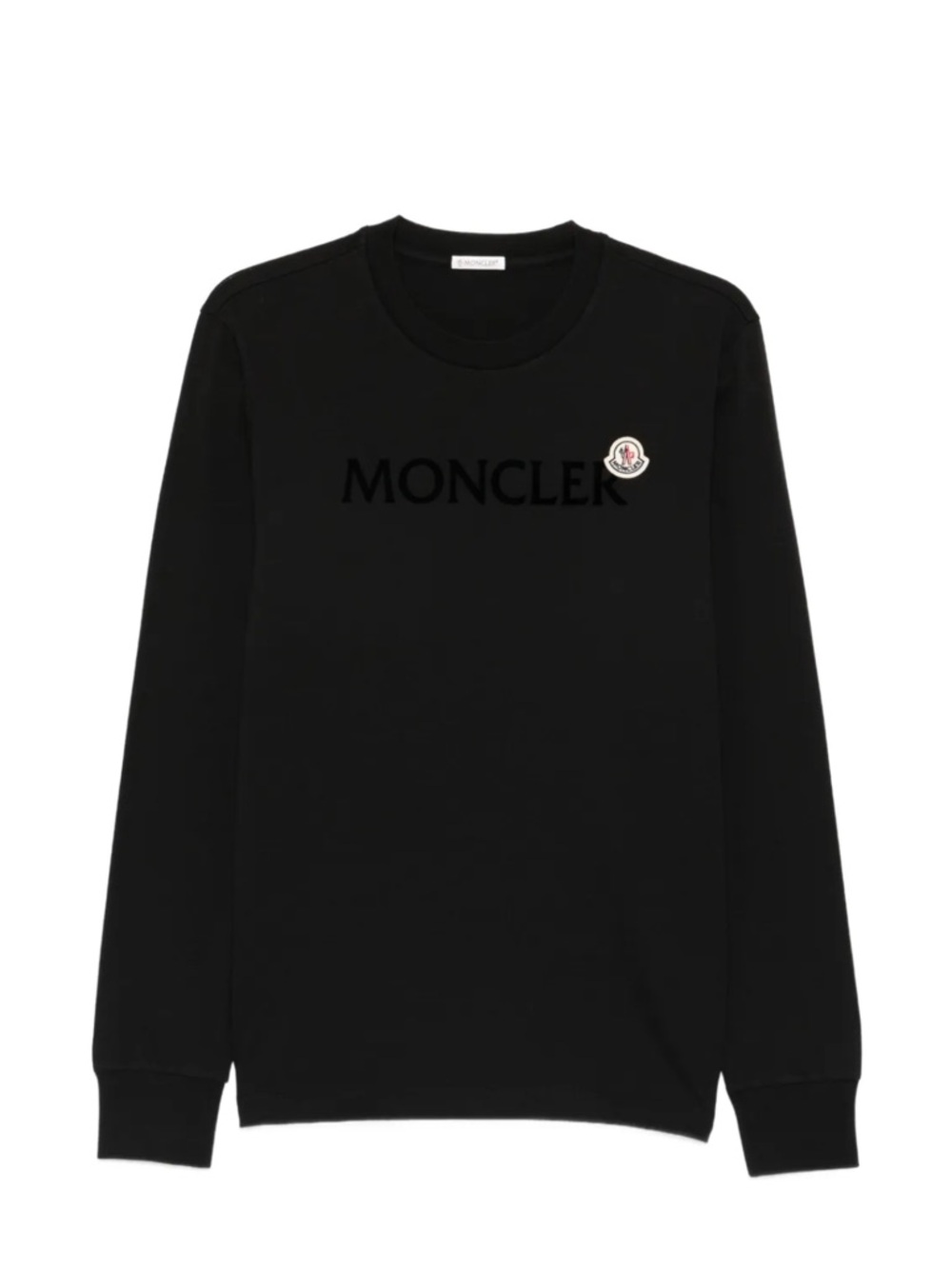 Moncler Black logo-plaque long-sleeve T-shirt medium slight used